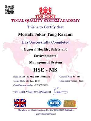 گواهینامه آموزشی HSE-MS