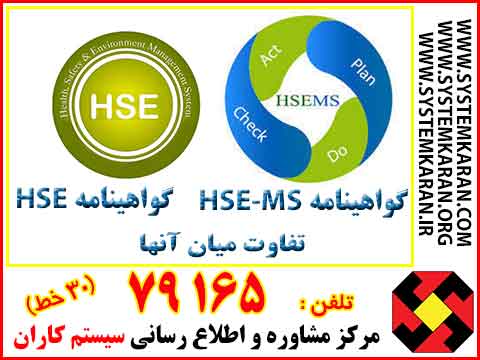 گواهینامه HSE , HSE-MS و تفاوت میان آنها